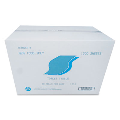 Small Roll Bath Tissue, Septic Safe, 1-Ply, White, 1,500 Sheets/Roll, 60 Rolls/Carton OrdermeInc OrdermeInc