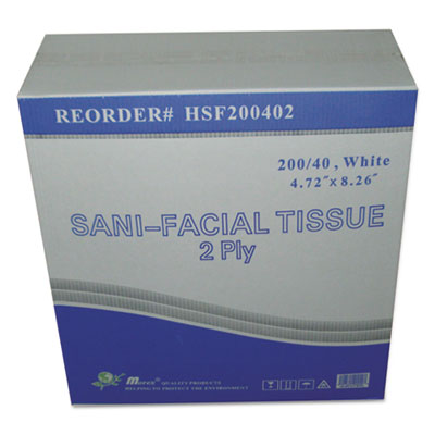 Sani Facial Tissue, 2-Ply, White, 40 Sheets/Box OrdermeInc OrdermeInc