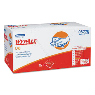 WypAll® L40 Towels, Pro Towels, 12 x 23, White, 45/Box, 12 Boxes/Carton - OrdermeInc