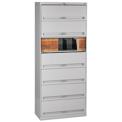 Fixed Shelf Enclosed-Format Lateral File for End-Tab Folders, 7 Legal/Letter File Shelves, Light Gray, 36" x 16.5" x 87" OrdermeInc OrdermeInc