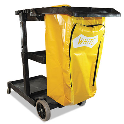 Janitorial Cart, Plastic, 3 Shelves, 1 Bin, 20.5" x 48" x 38", Yellow OrdermeInc OrdermeInc