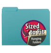 Smead™ Interior File Folders, 1/3-Cut Tabs: Assorted, Letter Size, 0.75" Expansion, Aqua, 100/Box OrdermeInc OrdermeInc