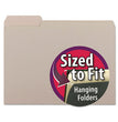 Smead™ Interior File Folders, 1/3-Cut Tabs: Assorted, Letter Size, 0.75" Expansion, Gray, 100/Box OrdermeInc OrdermeInc
