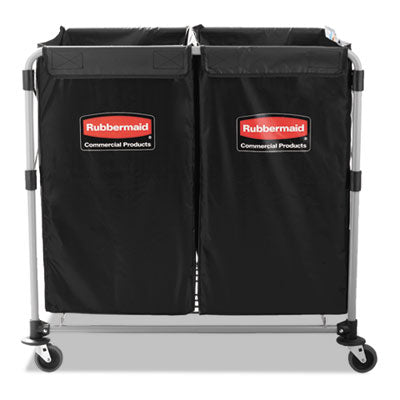 Two-Compartment Collapsible X-Cart, Synthetic Fabric, 2.49 cu ft Bins, 24.1" x 35.7" x 34", Black/Silver OrdermeInc OrdermeInc