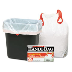 Drawstring Kitchen Bags, 13 gal, 0.6 mil, 24" x 27.38", White, 50/Box OrdermeInc OrdermeInc