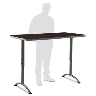 ARC Adjustable-Height Table, Rectangular, 30" x 60" x 30" to 42", Walnut/Gray OrdermeInc OrdermeInc