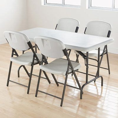 IndestrucTable Industrial Folding Table, Rectangular, 60" x 30" x 29", Platinum OrdermeInc OrdermeInc