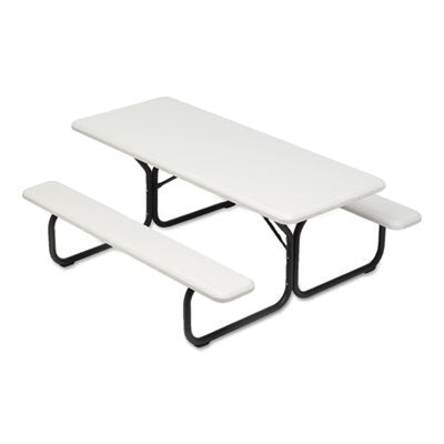 IndestrucTable Classic Picnic Table, Rectangular, 72" x 30" x 29", Platinum/Gray OrdermeInc OrdermeInc