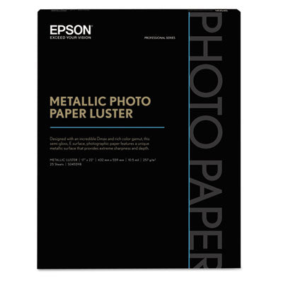 Professional Media Metallic Gloss Photo Paper, 10.5 mil, 17 x 22, White, 25/Pack OrdermeInc OrdermeInc