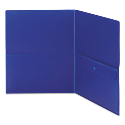 Poly Two-Pocket Folder with Security Pocket, 11 x 8 1/2, Blue, 5/Pack OrdermeInc OrdermeInc