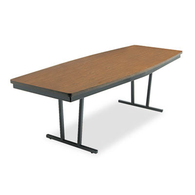 Economy Conference Folding Table, Boat, 96w x 36d x 30h, Walnut/Black OrdermeInc OrdermeInc