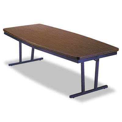 Economy Conference Folding Table, Boat, 96w x 36d x 30h, Walnut/Black OrdermeInc OrdermeInc