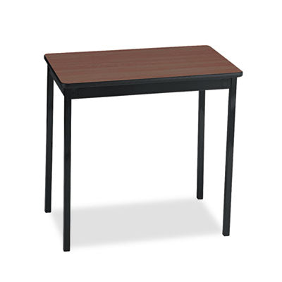 BARRICKS MANUFACTURING CO Utility Table, Rectangular, 30w x 18d x 30h, Walnut/Black