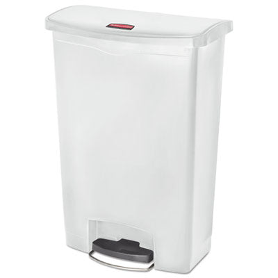 Rubbermaid® Commercial Slim Jim Streamline Resin Step-On Container, Front Step Style, 24 gal, Polyethylene, White OrdermeInc OrdermeInc