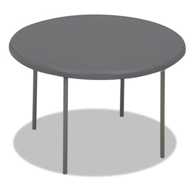 IndestrucTable Classic Folding Table, Round, 48" x 29", Charcoal OrdermeInc OrdermeInc