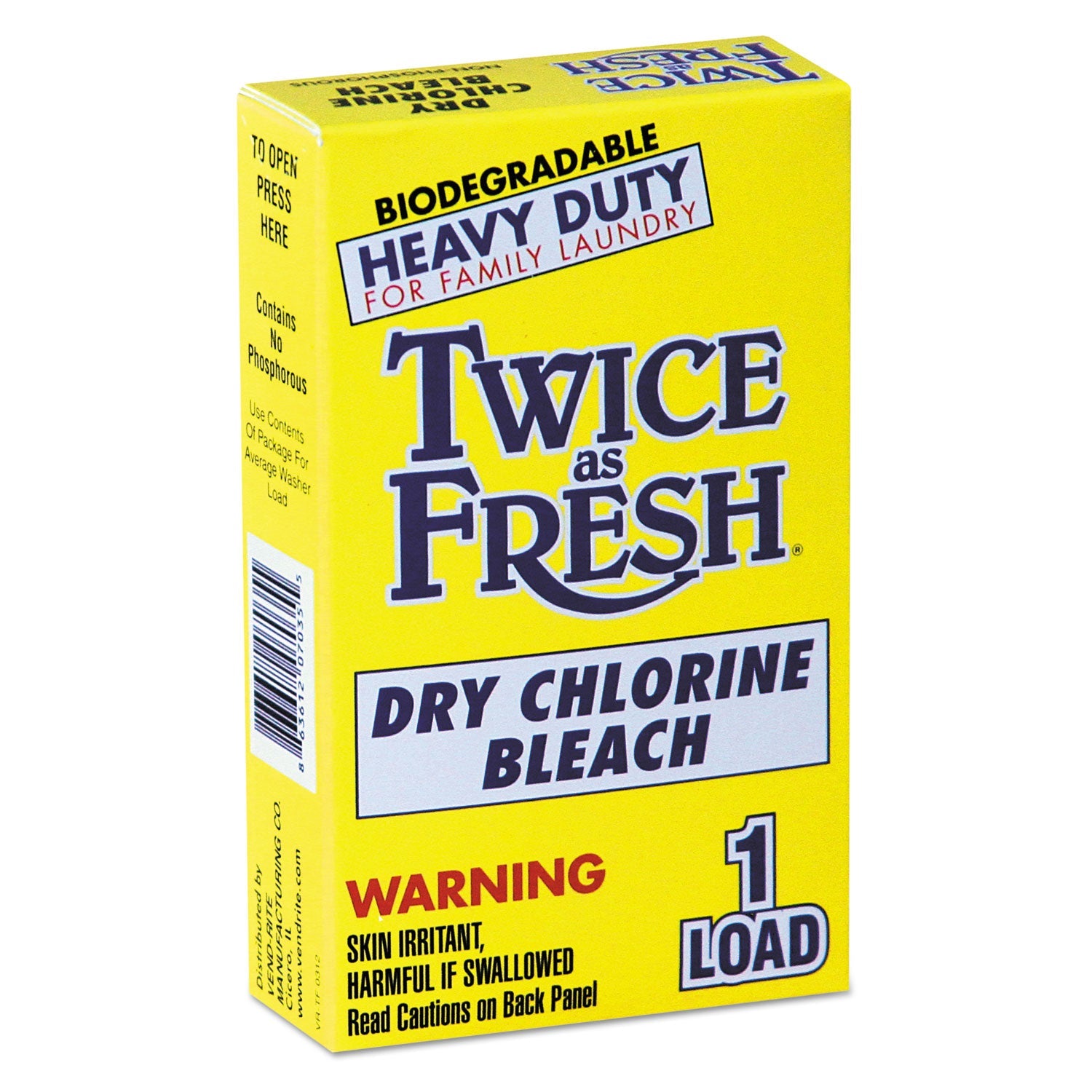 Heavy Duty Coin-Vend Powdered Chlorine Bleach, 1 load, 100/Carton - OrderMe