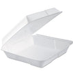 Foam Hinged Lid Container, Performer Perforated Lid, 9.3 x 9.5 x 3, White, 100/Bag, 2 Bag/Carton OrdermeInc OrdermeInc