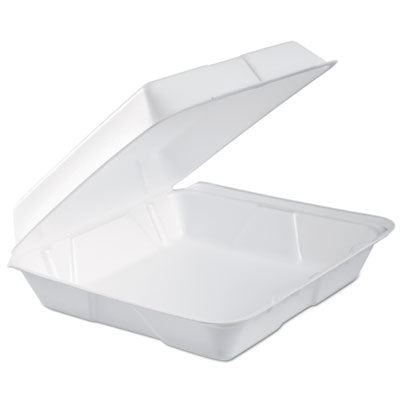 Foam Hinged Lid Container, Performer Perforated Lid, 9.3 x 9.5 x 3, White, 100/Bag, 2 Bag/Carton OrdermeInc OrdermeInc