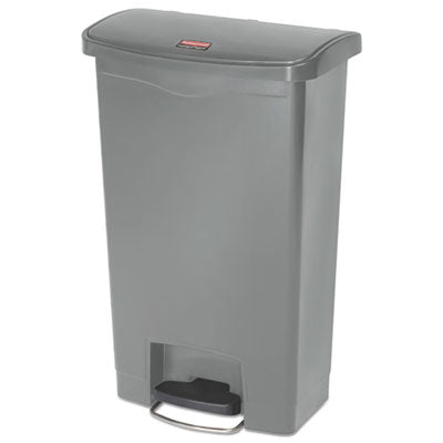 Rubbermaid® Commercial Slim Jim Streamline Resin Step-On Container, Front Step Style, 13 gal, Polyethylene, Gray OrdermeInc OrdermeInc