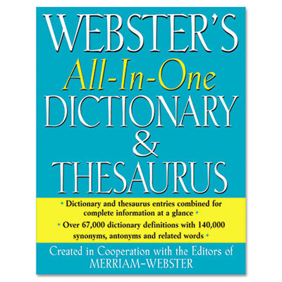Merriam Webster® All-In-One Dictionary/Thesaurus, Hardcover, 768 Pages OrdermeInc OrdermeInc