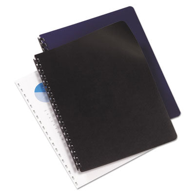 Leather-Look Presentation Covers for Binding Systems, Navy, 11.25 x 8.75, Unpunched, 100 Sets/Box OrdermeInc OrdermeInc