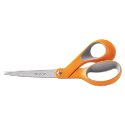 Home and Office Scissors, 8" Long, 3.5" Cut Length, Orange/Gray Offset Handle OrdermeInc OrdermeInc