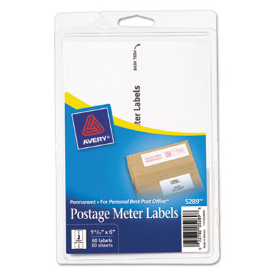 Postage Meter Labels for Personal Post Office, 1.78 x 6, White, 2/Sheet, 30 Sheets/Pack, (5289) - OrdermeInc