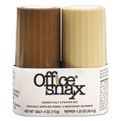 Office Snax® Condiment Set, 4 oz Salt, 1.5 oz Pepper, Two-Shaker Set - OrdermeInc