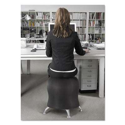 Zenergy Ball Chair, Backless, Supports Up to 250 lb, Black Fabric Seat, Silver Base OrdermeInc OrdermeInc