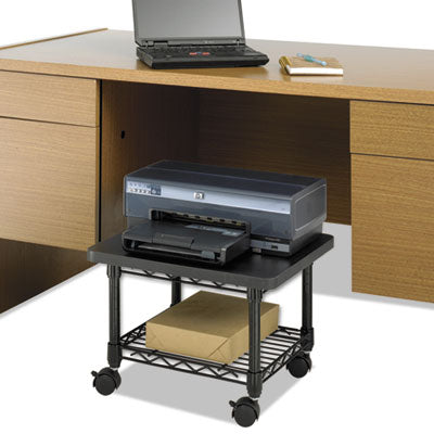 SAFCO PRODUCTS Underdesk Printer/Fax Stand, Engineered Wood, 2 Shelves, 19" x 16" x 13.5", Black
