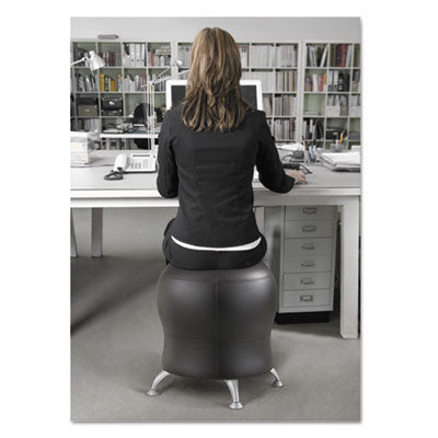 Zenergy Ball Chair, Backless, Supports Up to 250 lb, Black Vinyl Seat, Silver Base OrdermeInc OrdermeInc