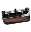 40-Sheet Accented Heavy-Duty Lever Action Two- to Seven-Hole Punch, 11/32" Holes, Black/Woodgrain OrdermeInc OrdermeInc