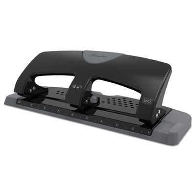 20-Sheet SmartTouch Three-Hole Punch, 9/32" Holes, Black/Gray OrdermeInc OrdermeInc