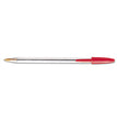 BIC CORP. Cristal Xtra Smooth Ballpoint Pen, Stick, Medium 1 mm, Red Ink, Clear Barrel, Dozen