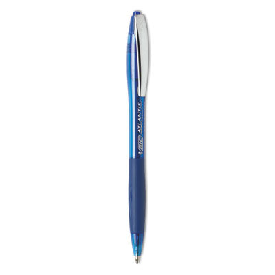 BIC CORP. GLIDE Ballpoint Pen, Retractable, Medium 1 mm, Blue Ink, Translucent Blue/Blue Barrel, Dozen
