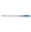 BIC CORP. Cristal Xtra Smooth Ballpoint Pen, Stick, Medium 1 mm, Blue Ink, Clear Barrel, Dozen