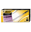BIC CORP. Cristal Xtra Smooth Ballpoint Pen, Stick, Medium 1 mm, Black Ink, Clear Barrel, Dozen