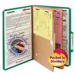 6-Section Pressboard Top Tab Pocket Classification Folders, 6 SafeSHIELD Fasteners, 2 Dividers, Legal Size, Green, 10/Box OrdermeInc OrdermeInc