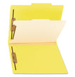 Smead™ Top Tab Classification Folders, Four SafeSHIELD Fasteners, 2" Expansion, 1 Divider, Letter Size, Yellow Exterior, 10/Box OrdermeInc OrdermeInc