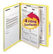 Smead™ Top Tab Classification Folders, Four SafeSHIELD Fasteners, 2" Expansion, 1 Divider, Letter Size, Yellow Exterior, 10/Box OrdermeInc OrdermeInc