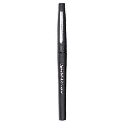 Paper Mate® Point Guard Flair Felt Tip Porous Point Pen, Stick, Medium 0.7 mm, Black Ink, Black Barrel, Dozen OrdermeInc OrdermeInc