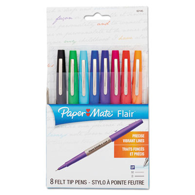 SANFORD Flair Felt Tip Porous Point Pen, Stick, Extra-Fine 0.4 mm, Assorted Ink and Barrel Colors, 8/Pack - OrdermeInc