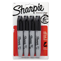 Sharpie® Chisel Tip Permanent Marker, Medium Chisel Tip, Black, 4/Pack - OrdermeInc