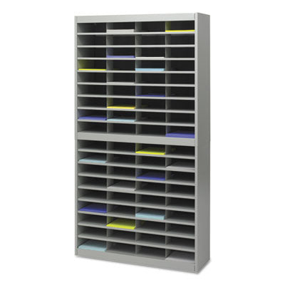 Steel/Fiberboard E-Z Stor Sorter, 72 Compartments, 37.5 x 12.75 x 71, Gray OrdermeInc OrdermeInc