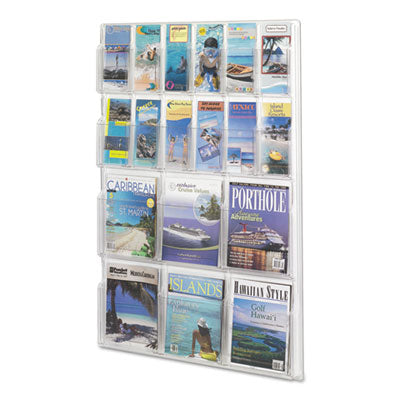 Reveal Clear Literature Displays, 18 Compartments, 30w x 2d x 45h, Clear OrdermeInc OrdermeInc