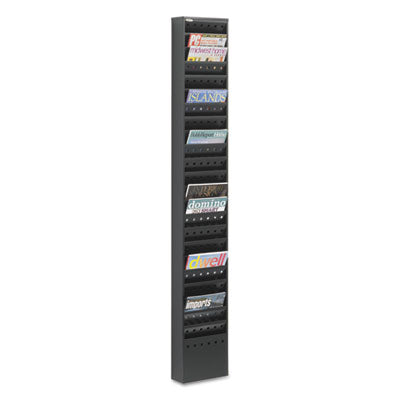 Steel Magazine Rack, 23 Compartments, 10w x 4d x 65.5h, Black OrdermeInc OrdermeInc