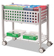 File Cart with Open Top, Metal, 1 Shelf, 2 Bins, 28.25" x 13.75" x 27.38", Matte Gray OrdermeInc OrdermeInc