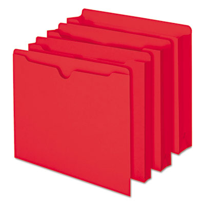 Colored File Jackets with Reinforced Double-Ply Tab, Straight Tab, Letter Size, Red, 100/Box OrdermeInc OrdermeInc