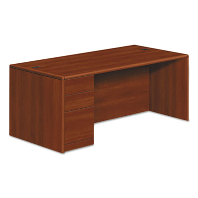 10700 Series Single Pedestal Desk with Full-Height Pedestal on Left, 72" x 36" x 29.5", Cognac OrdermeInc OrdermeInc