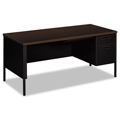 Metro Classic Series Right Pedestal "L" Workstation Desk, 66" x 30" x 29.5", Mocha/Black OrdermeInc OrdermeInc